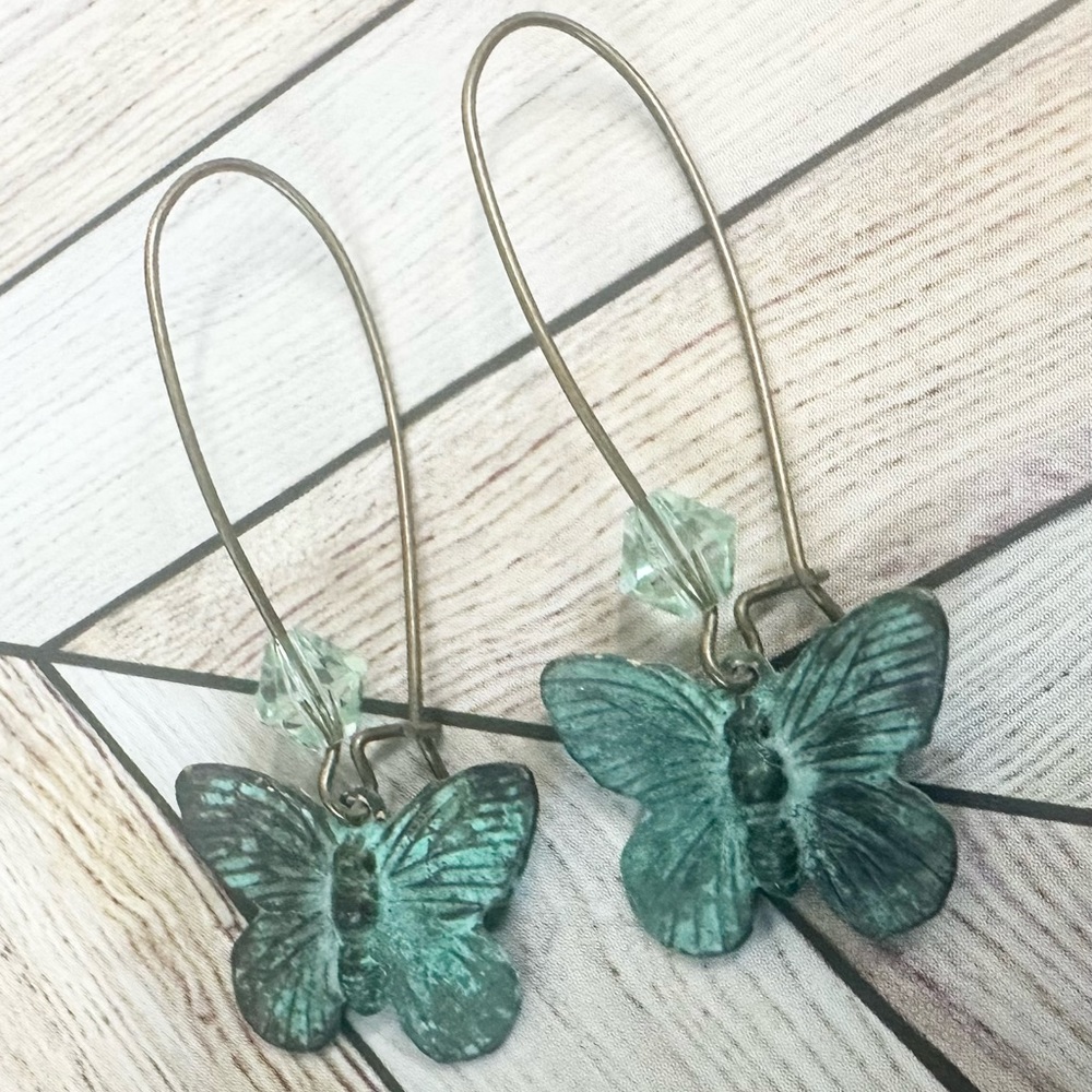 Brass Butterfly Earrings